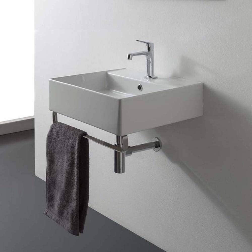 Scarabeo By Nameeks Teorema 15.7'' White Ceramic Rectangular Bathroom Sink with Overflow