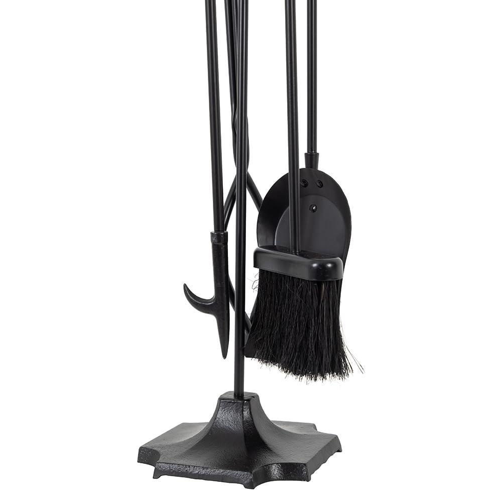 Modern Ember Cascade 5 Piece Fireplace Tool Set in Black