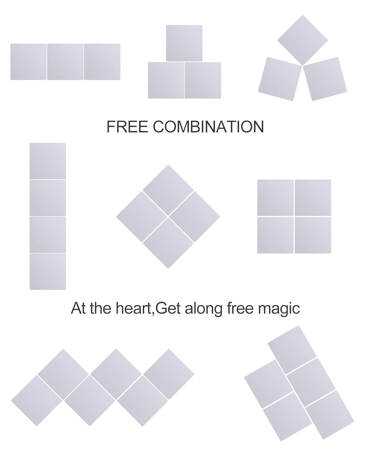 N\C Plexiglass Acrylic Soft Mirror Non-Glass shatterproof Mirror Full Length Mirror Wall Mirror Frameless Home Fitness Mirror 4 Pcs 12"x12" cyhqo