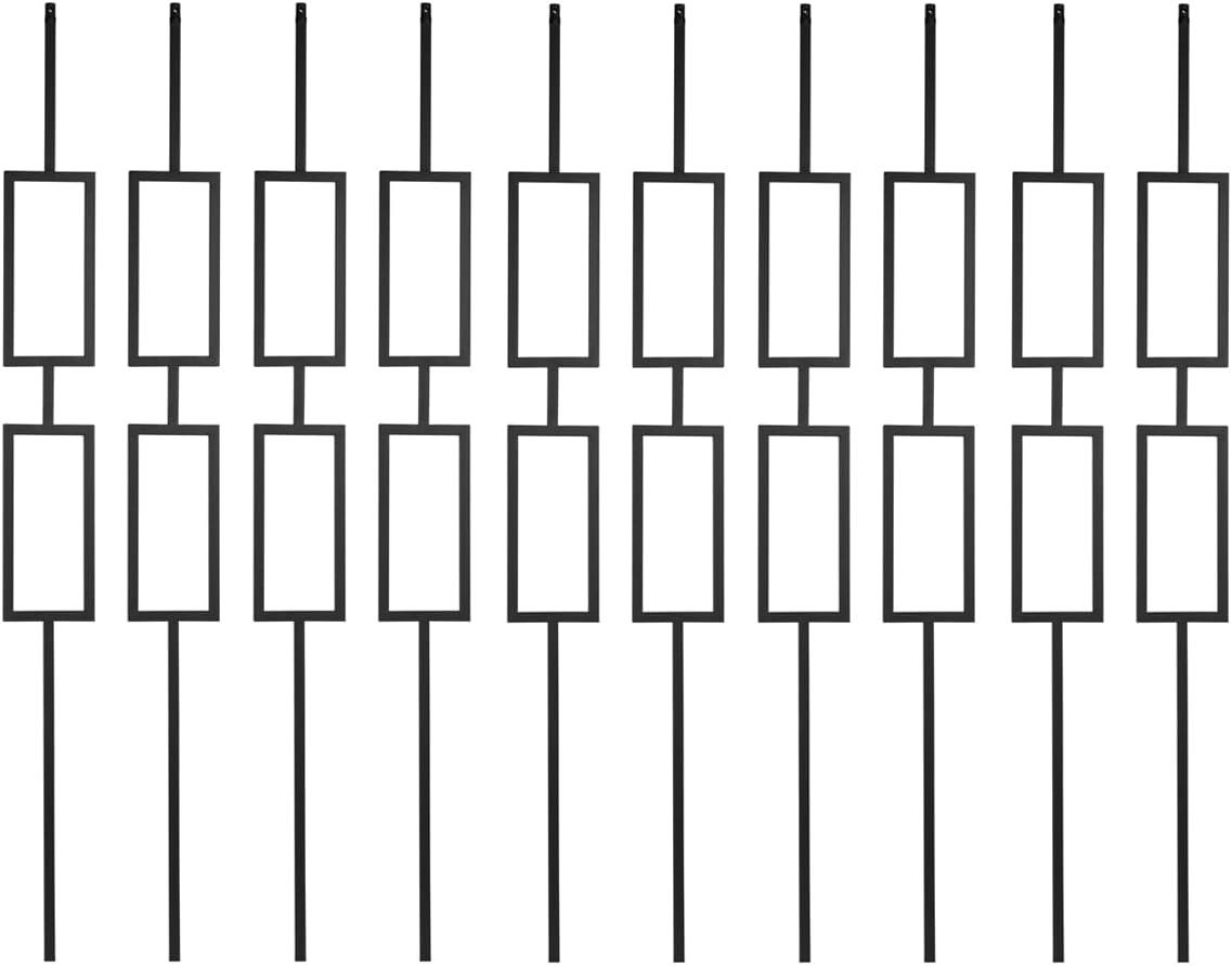 Wrought Iron Railings - Set Of 10 Deck Railings - 1/2 Inch Hollow Iron Lintel