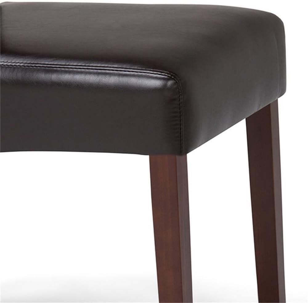 Simpli Home Avalon Upholstered Parson Dining Chair with Ergonomic Curved Backrest in Modern Style (Set of 2) (Set of 2)