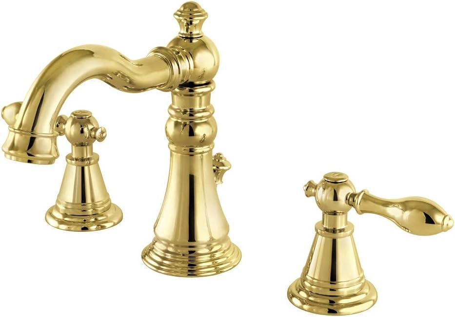 Kingston Brass English Classic Two-Handle 3-Hole Deck Mount Widespread Bathroom Faucet with Pop-Up Drain