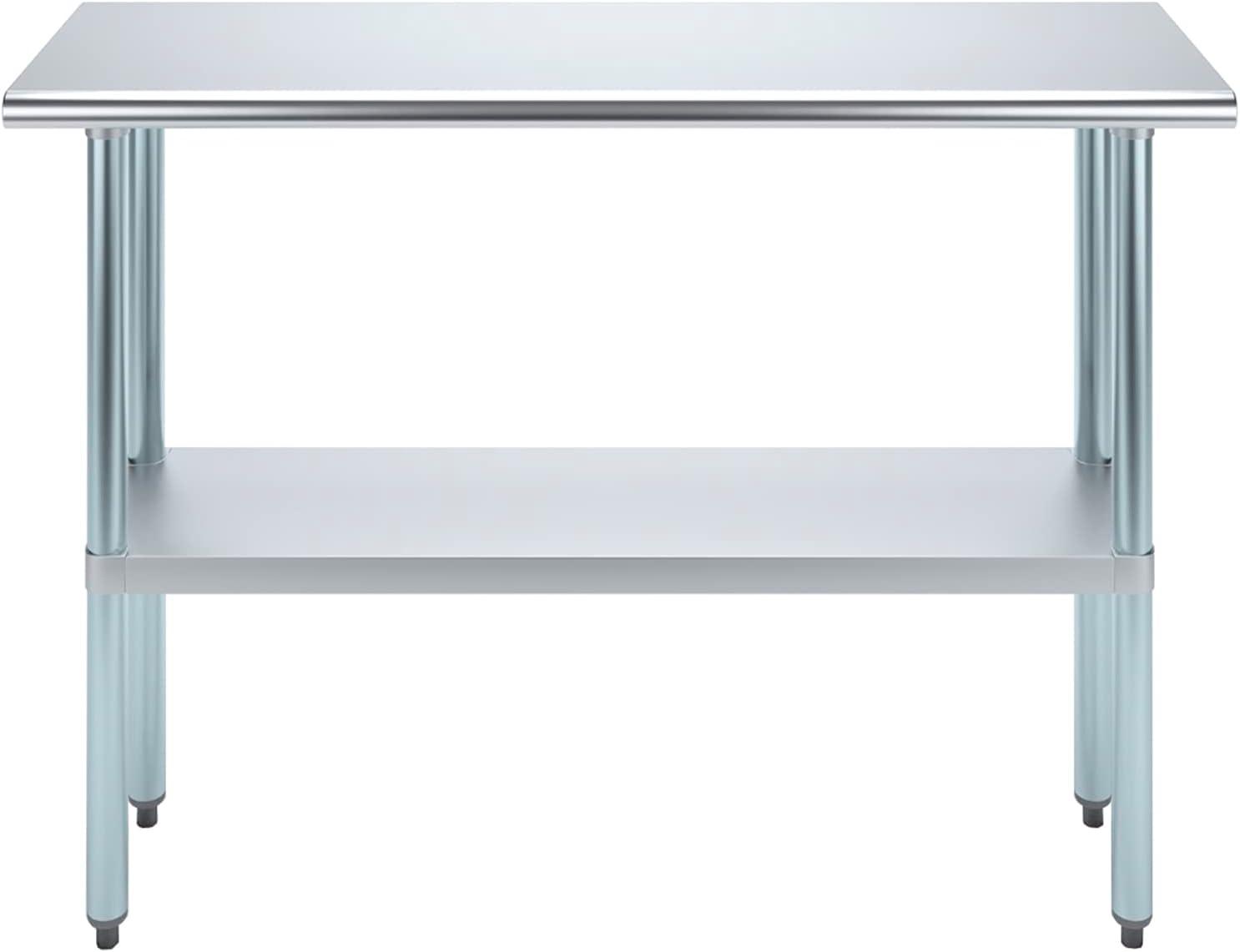 Stainless Steel Work Table with Undershelf. Metal Prep Table. NSF - Certified