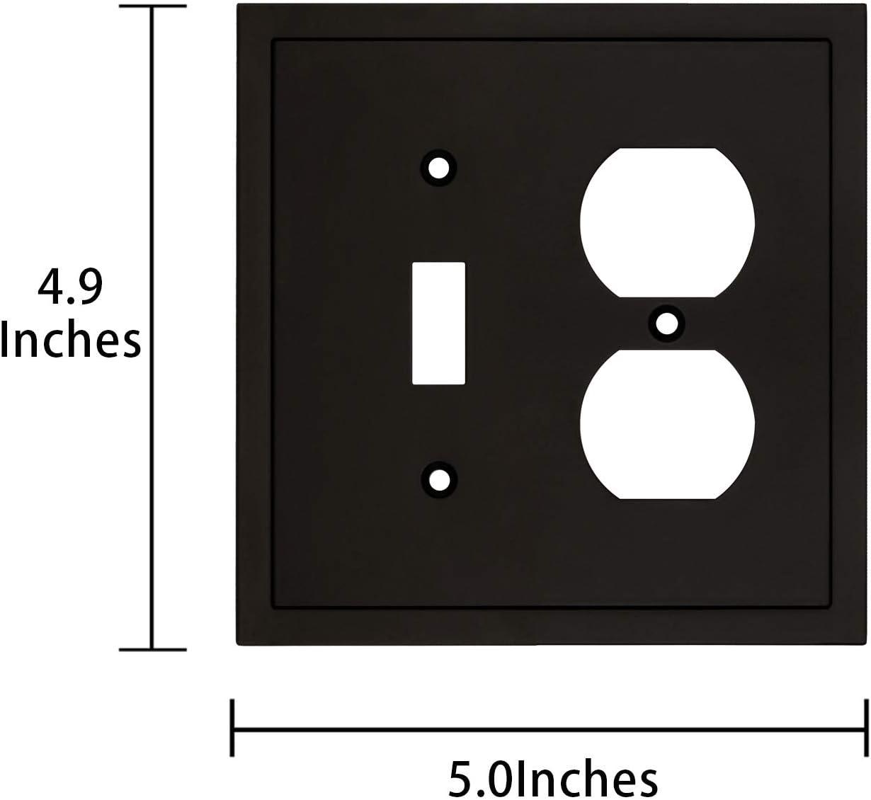 Matte Black Zinc Alloy Single Toggle Duplex Wall Plate