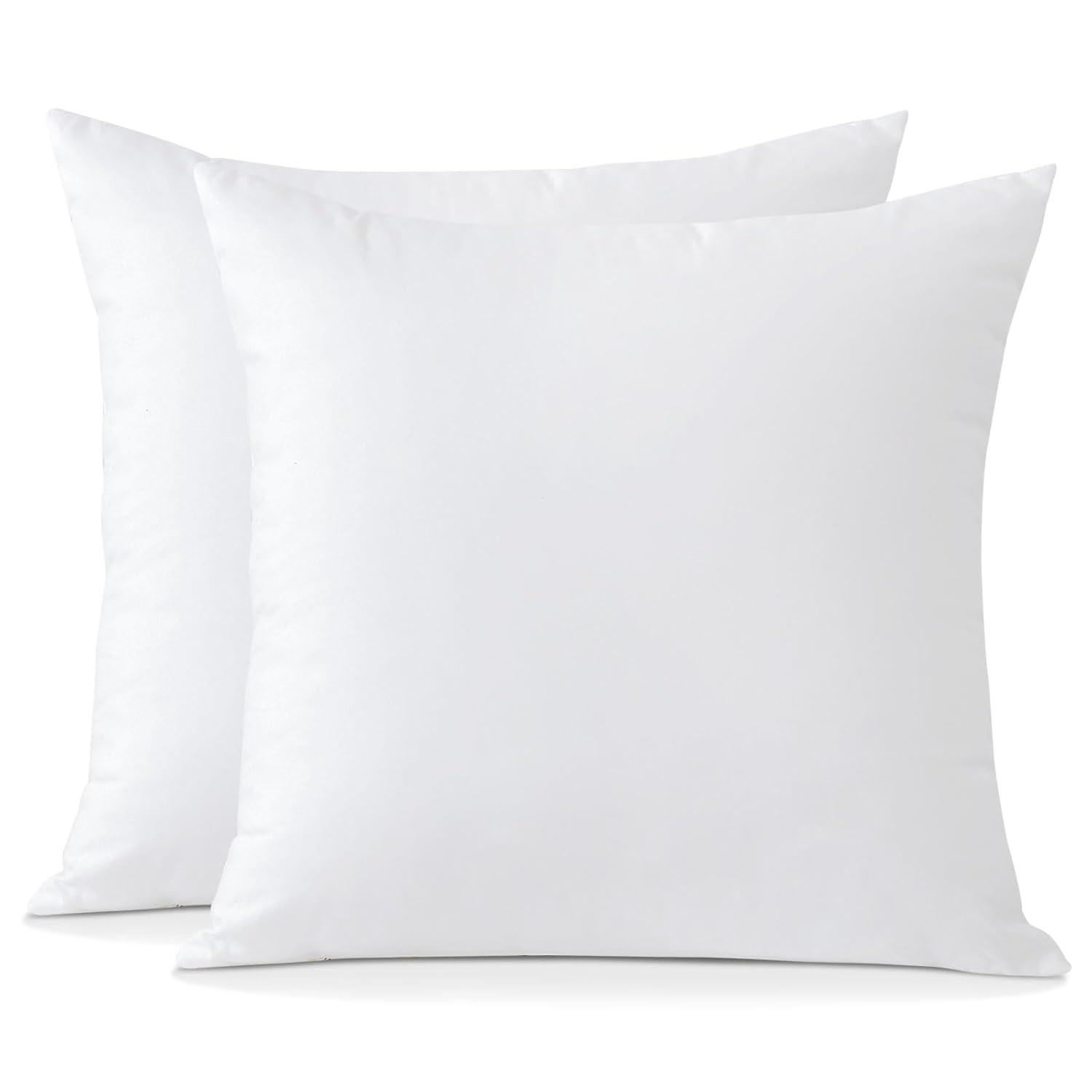 THROW PILLOW, SOFA PILLOW, OUT DOOR PILLOW, COUCH PILLOW, BEDDING PILLOW Inserts (Set of 2, White), 18x18 Inches - Lightweight Fillers for Sofa, Bed, and Home Décor (18x18 Inch (Pack of 2)