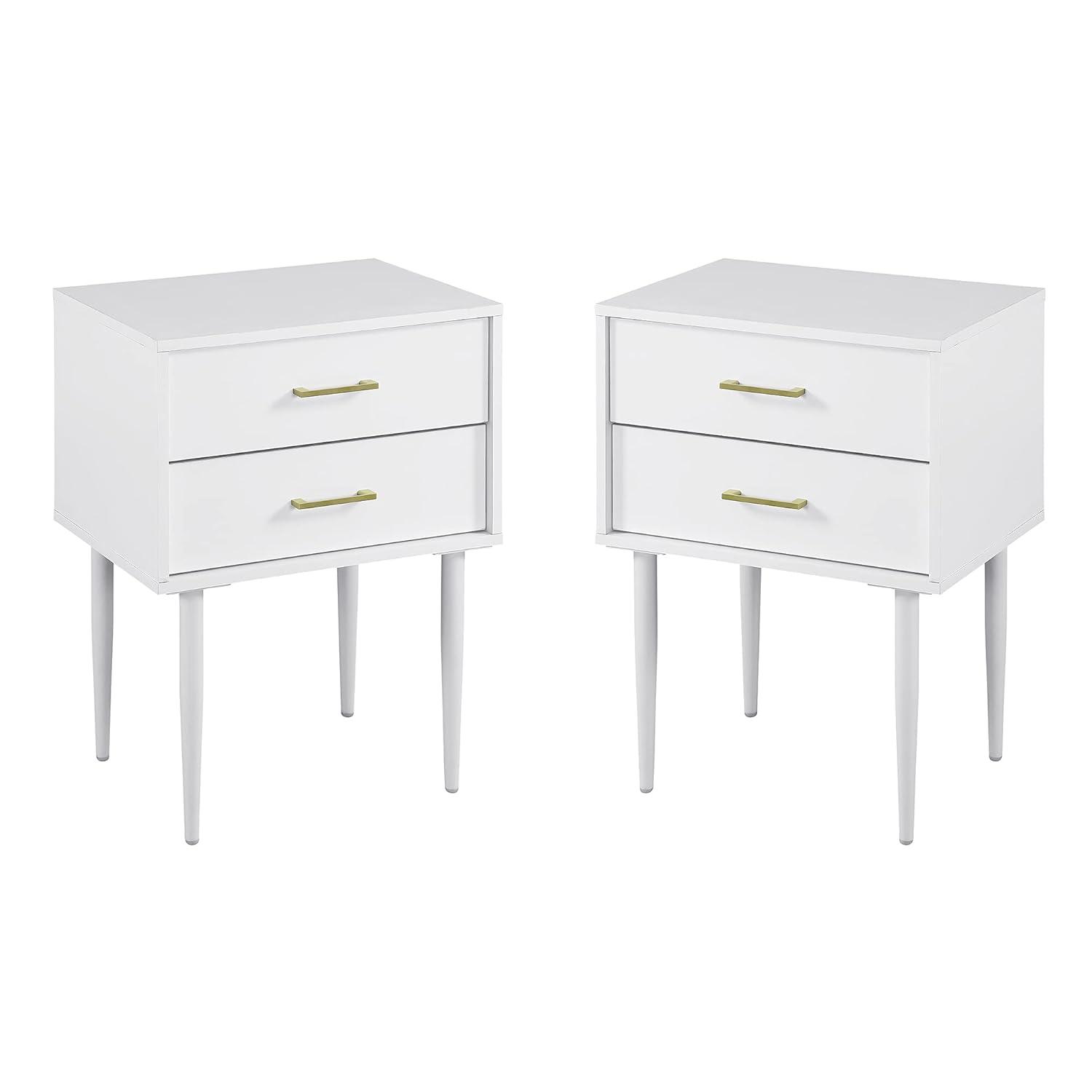SQRTFV Olivia Modern 2-Drawer Rectangle Nightstand Bedroom Side End    20 Inch  Black