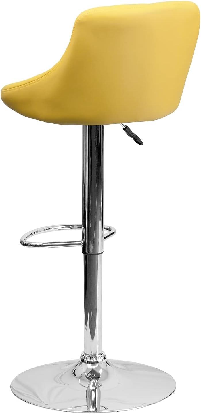 Flash Furniture Contemporary Vinyl Bucket Seat Adjustable Height Barstool with Diamond Pattern Back and Chrome Base