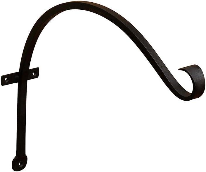 Achla Designs TSH-06 Curved, 18-inch Wrought Iron Wall Bracket Hook, Black