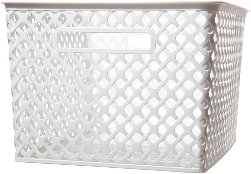 Mainstays Large Decorative Basket, 2 Pack, White