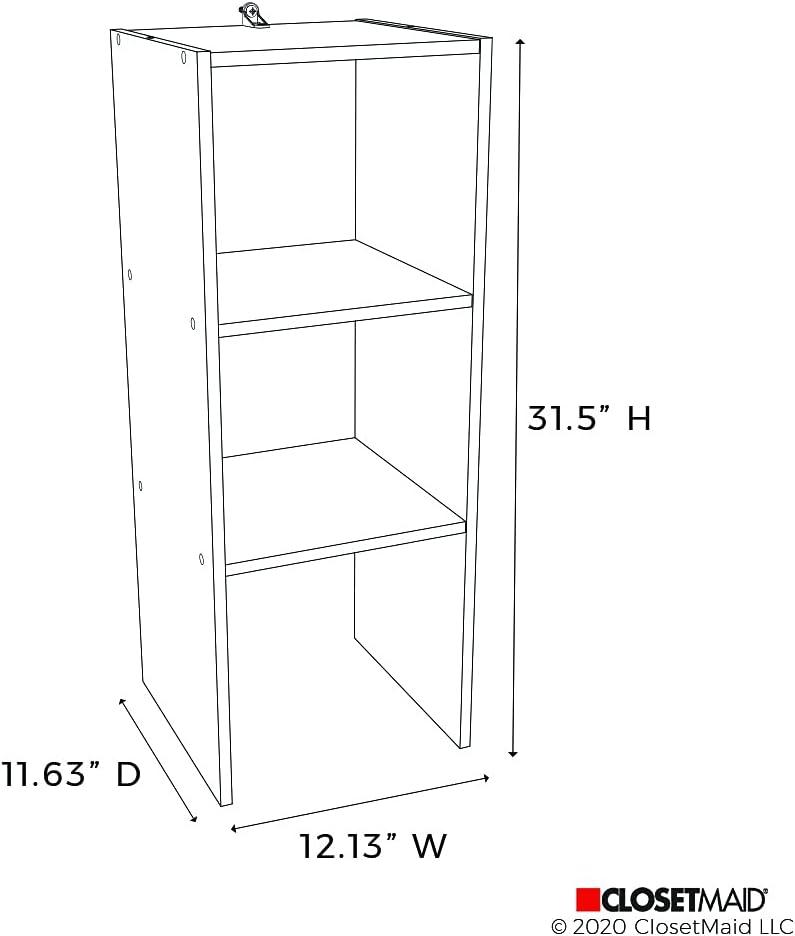 ClosetMaid 8952 Vertical Organizer, Stackable 31 Inch Cubical Storage, Open Shelving Unit for Playrooms or Home Offices, White