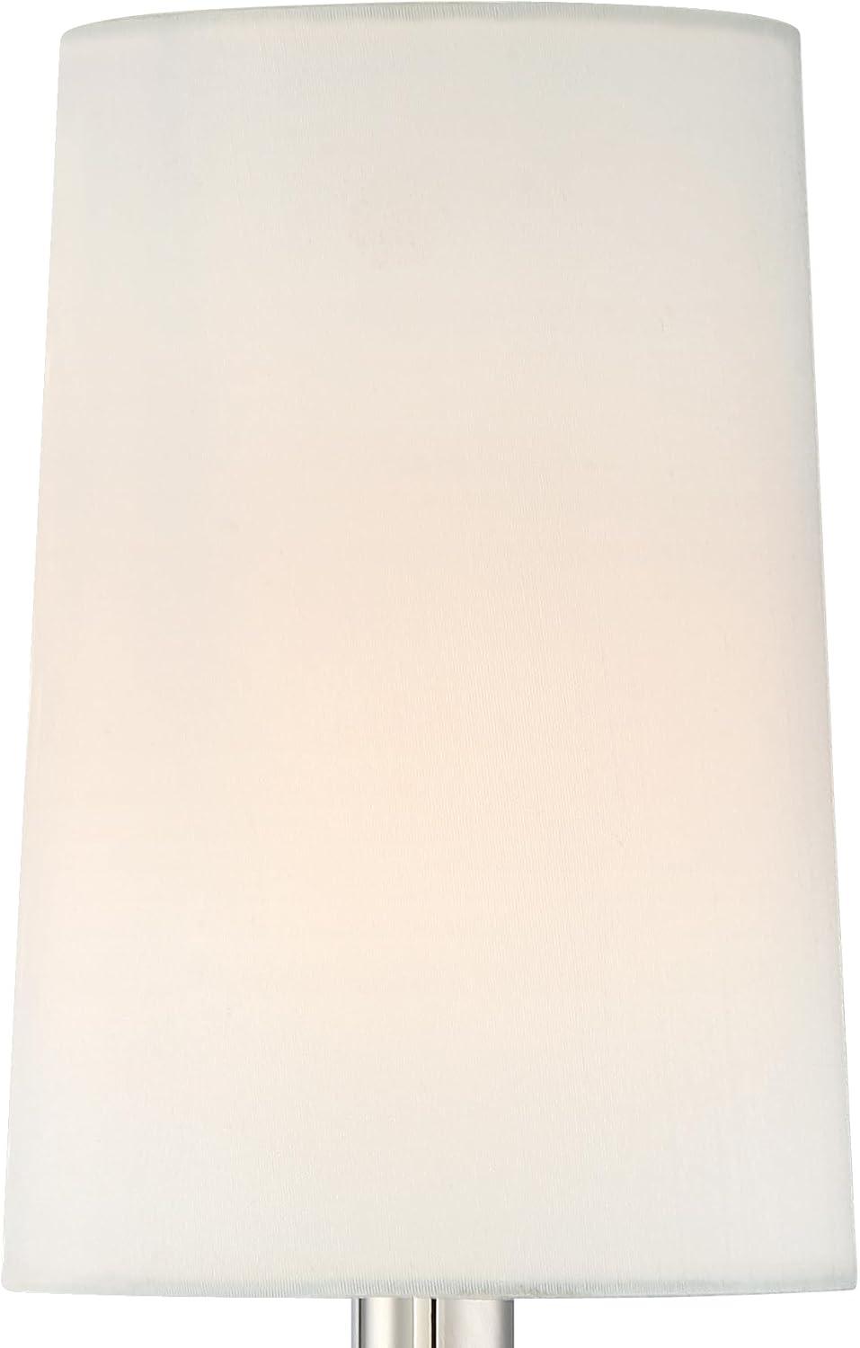 Sylvan Polished Nickel Dimmable Sconce with White Silk Shade