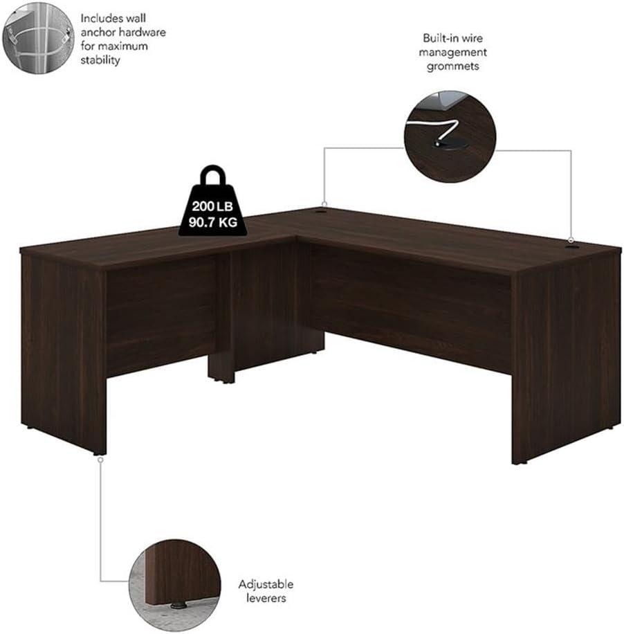 Bush Business Furniture Studio C L Shaped Desk with Mobile File Cabinet and Return