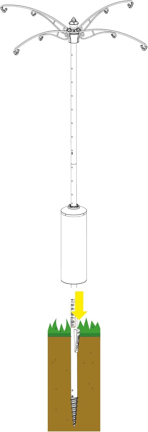 Brome Raccoon Buster Guardian Pole for Bird Feeders/Planters, w/Bullseye Level and Torque Bar, Heavy Duty, 1.5-inch Diameter, 8ft Installed, Black