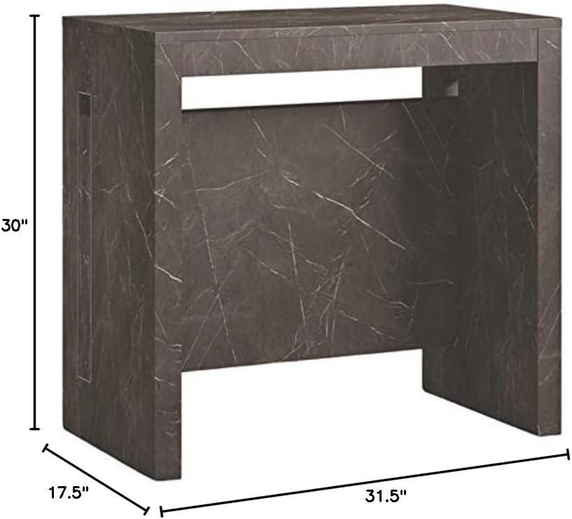 Modern Erika Engineered Wood Italian Extendable Console Table in Black