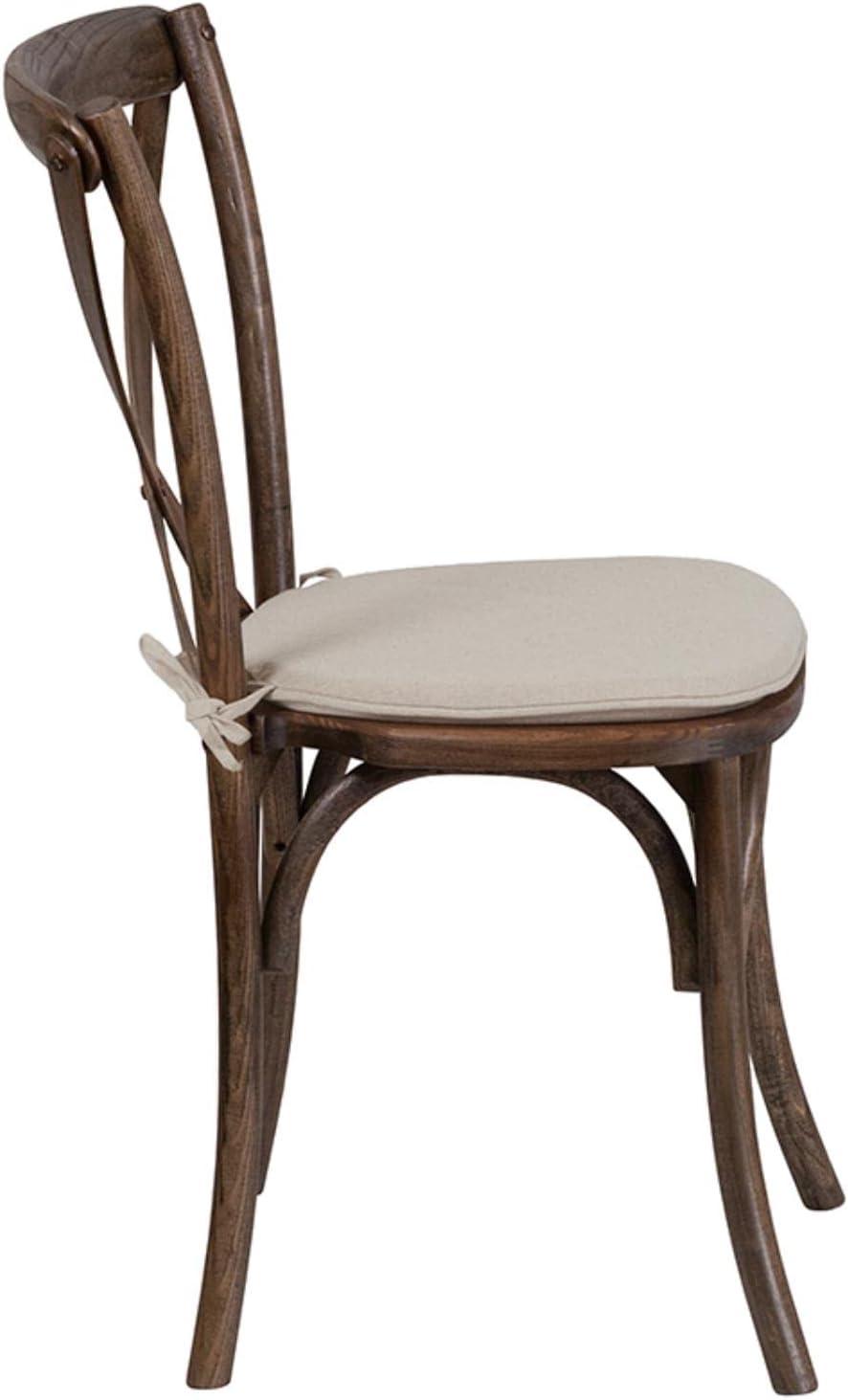 Flash Furniture HERCULES Series Stackable Early American Wood Cross Back Chair with Cushion