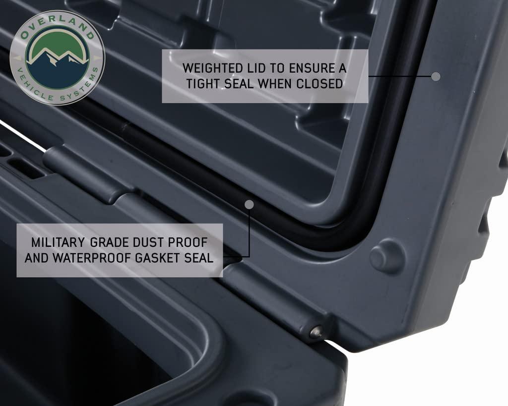 Overland Vehicle Systems 40100011 Dry Box with Drain & Bottle Opener, Dark Grey - 23.75 gal