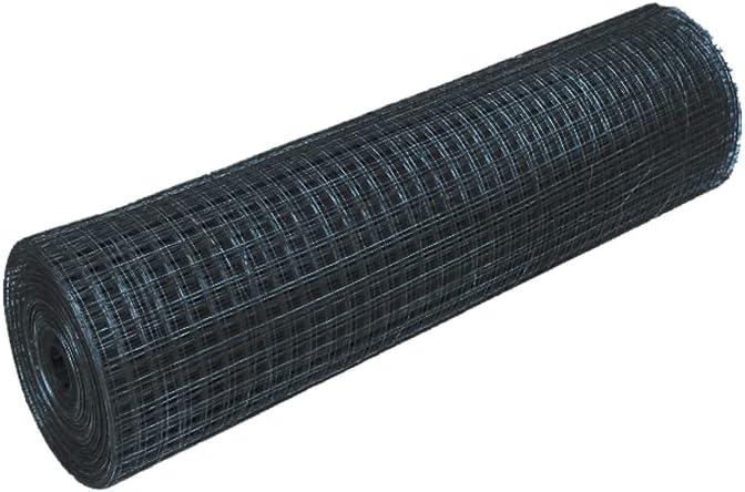Trident Fence 6' x 100' 16ga. Welded Wire Fence Roll Black PVC Coated - 2"x 2" Mesh