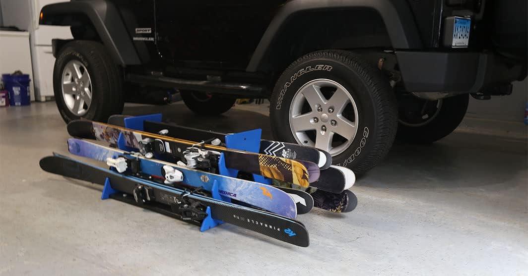 Black Freestanding HDPE Six Pack Ski and Snowboard Rack