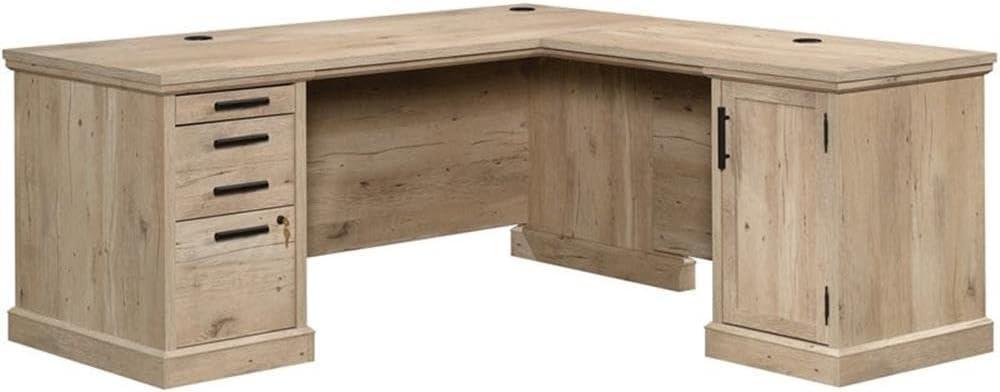 Sauder Mason Peak Engineered Wood L-Shaped Desk in Prime Oak