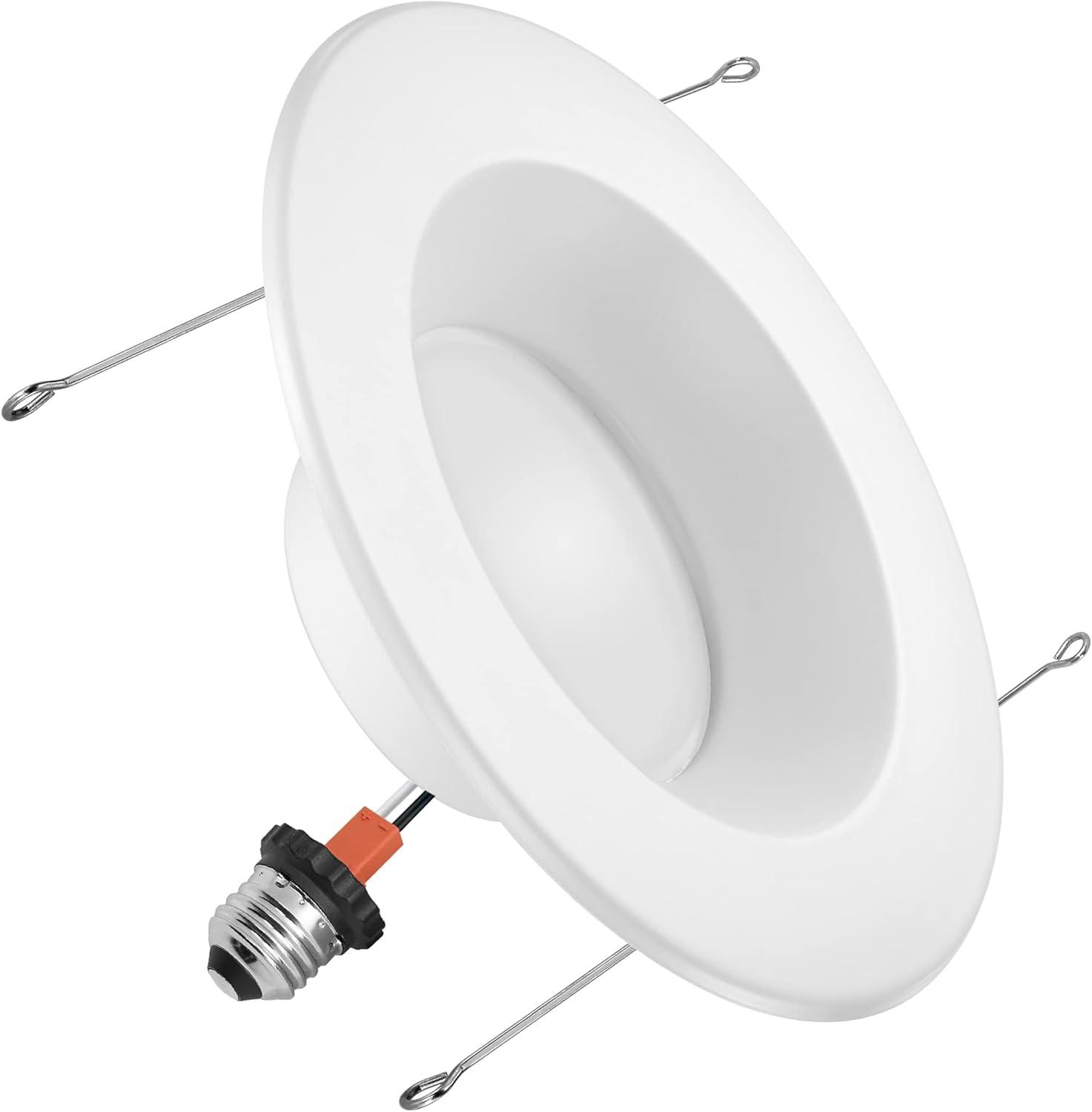 Luvoni Smart LED Downlights: Dimmable, 2700K-6000K, 1000 Lumens, E26 Adapter, ETL Listed, Alexa/Google Home Compatible.