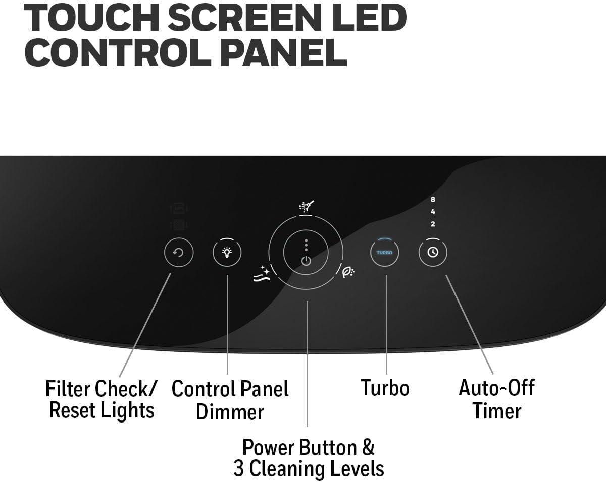 Honeywell Power Plus HEPA Air Purifier for Medium and Large Rooms Black: 4 Settings, 100-300 sq. ft., AHAM & Energy Star Certified