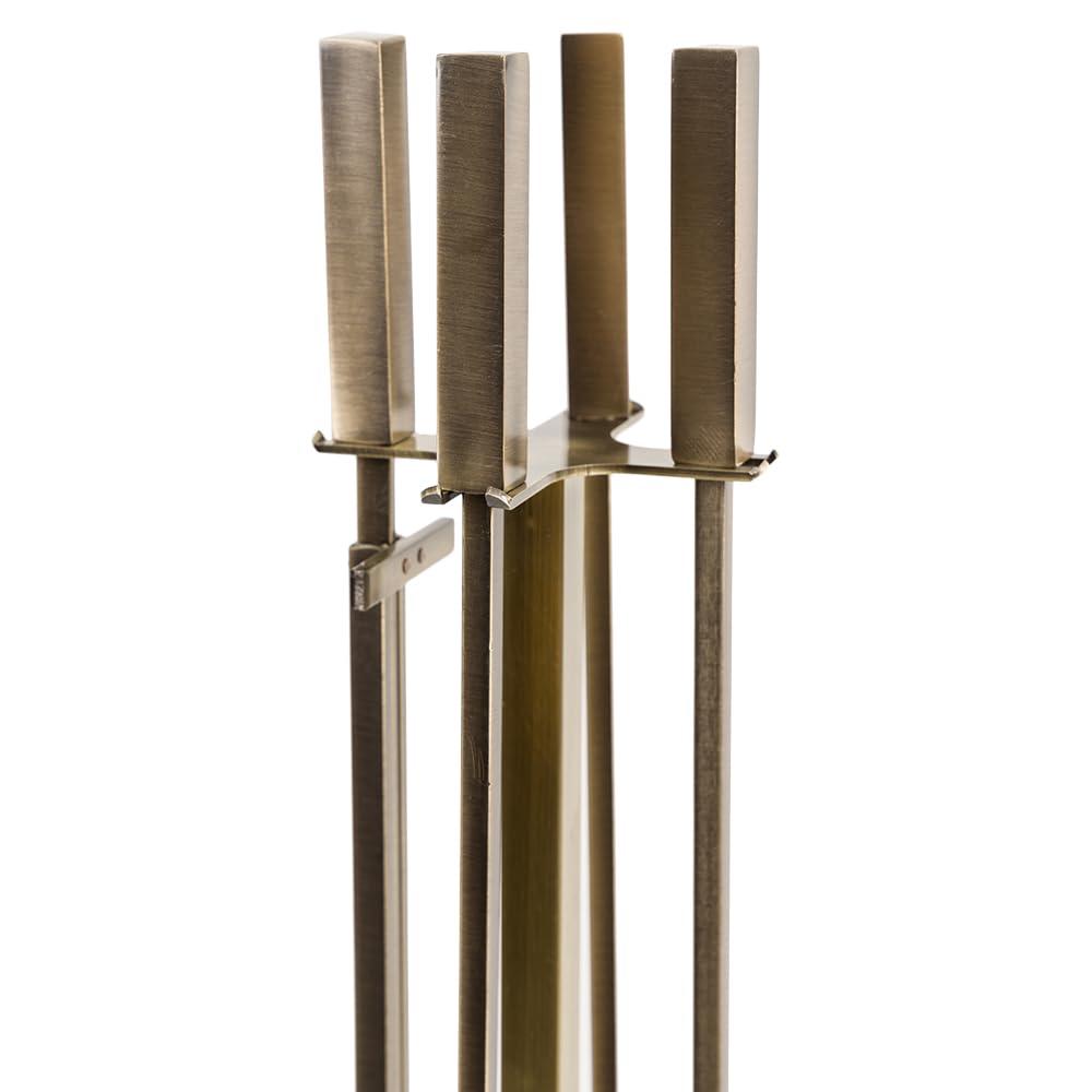 Modern Ember Modern Ember Harriet Fireplace Tool Set - Includes Brush, Shovel, Fire Poker, Tongs and Stand -Steel
