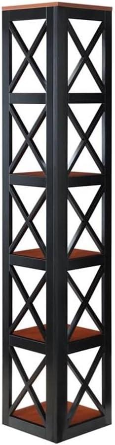 Convenience Concepts Oxford 5 Tier Corner Bookcase, Cherry and Black