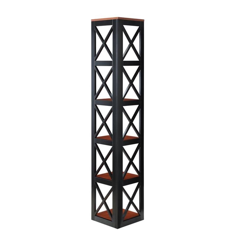 Convenience Concepts Oxford 5 Tier Corner Bookcase, Cherry and Black