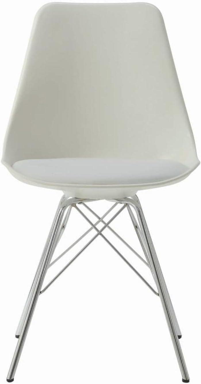 Coaster Armless Faux Leather Dining Chairs in White