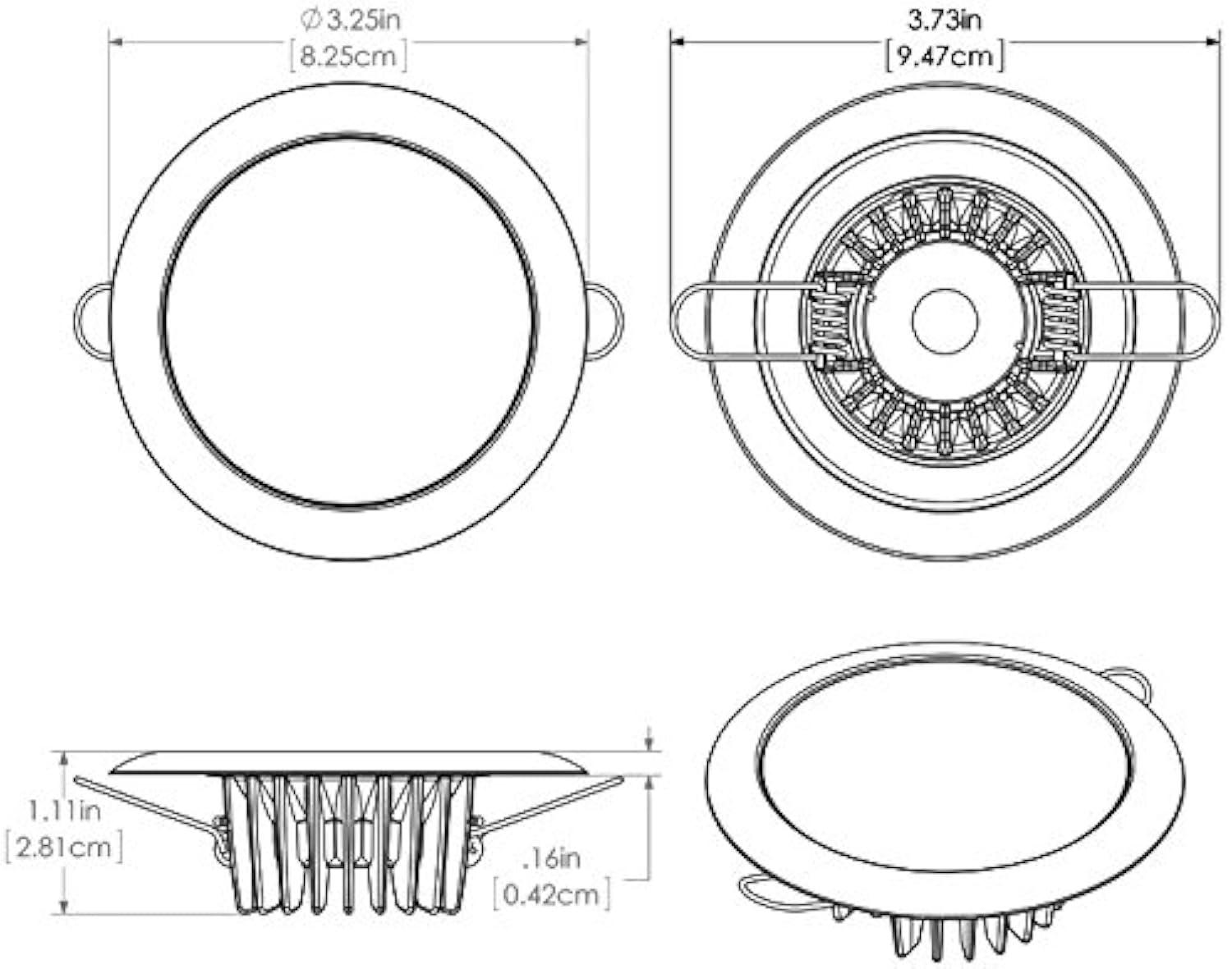 Lumitec Mirage - Flush Mount Down Light - Glass Finish/Polished SS Bezel - White Non-Dimming