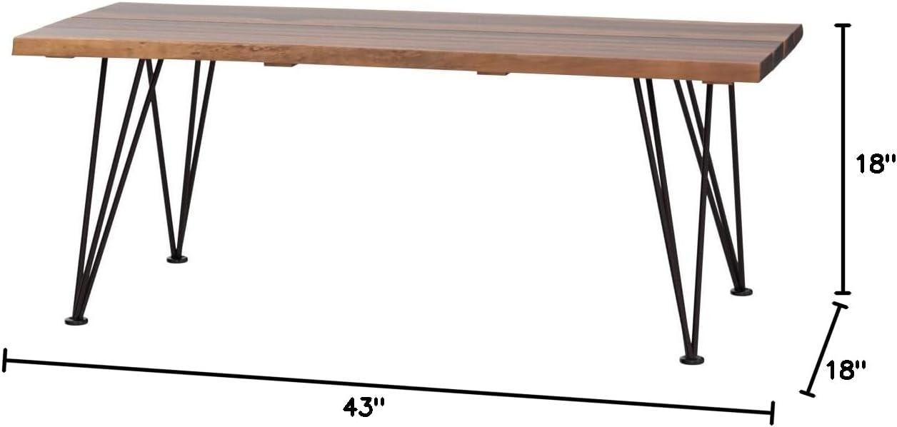 Zion Industrial Coffee Table: Weather-Resistant Acacia, Iron Frame - Christopher Knight Home