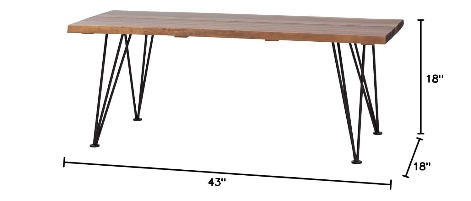 Zion Industrial Coffee Table: Weather-Resistant Acacia, Iron Frame - Christopher Knight Home