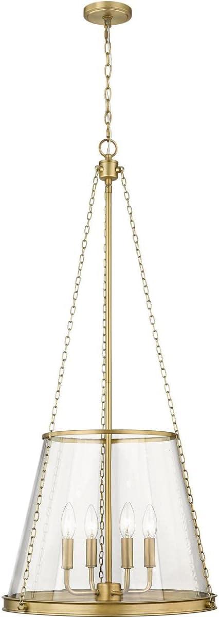 Z-Lite 341P18 Prescott 4 Light 18" Wide Pendant - Brass