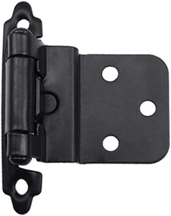 Matte Black Self-Closing Inset Cabinet Hinges with Screws