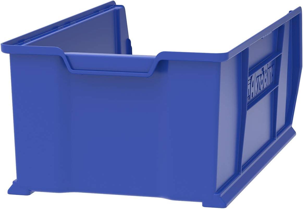 Blue Heavy-Duty Plastic Stackable Storage Bin