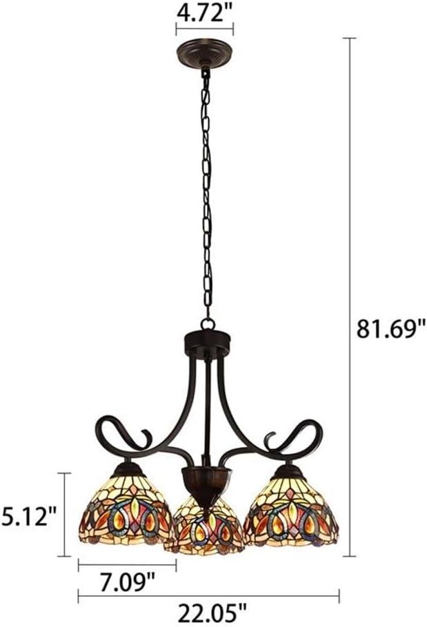 Radiance Goods Victorian Tiffany-Style Dark Bronze 3 Light Mini Chandelier 22" Wide