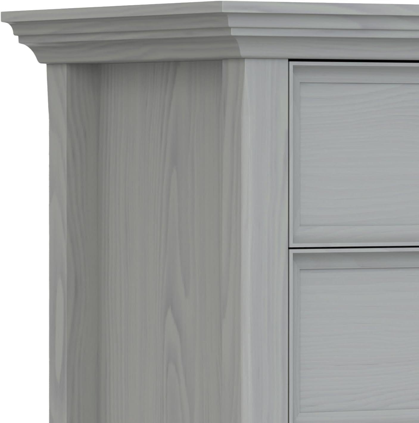 Simpli Home Amherst Solid Wood Bedside Table In Fog Grey