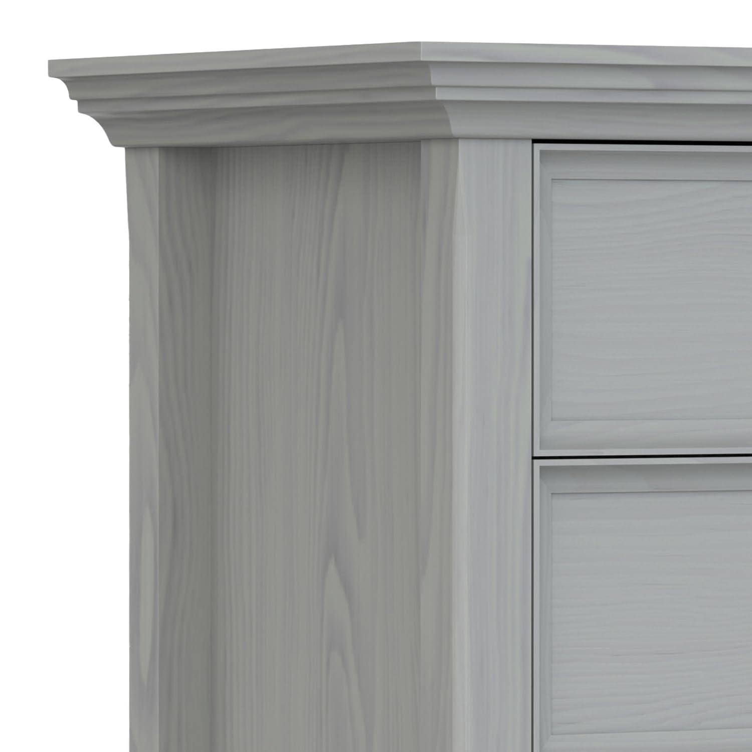 Simpli Home Amherst 24"W 2-Drawer Solid Wood Nightstand with Open Shelf