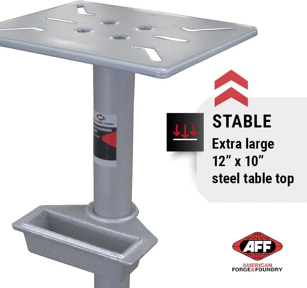 Heavy-Duty Cast Iron Bench Grinder Stand with Steel Table Top