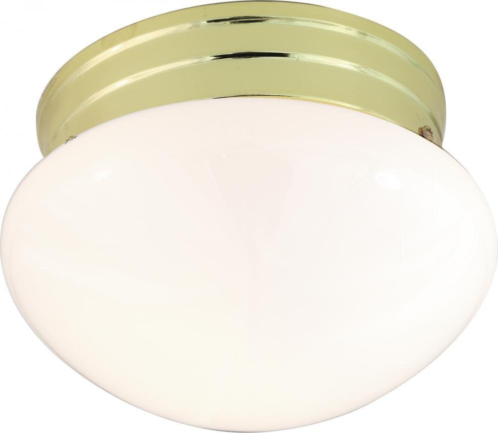 Nuvo 77-059 - 6" POL BRASS  W/MUSHROOM GLASS