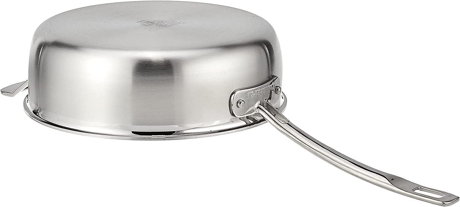 3.5 Quart Silver Stainless Steel Sauté Pan with Lid