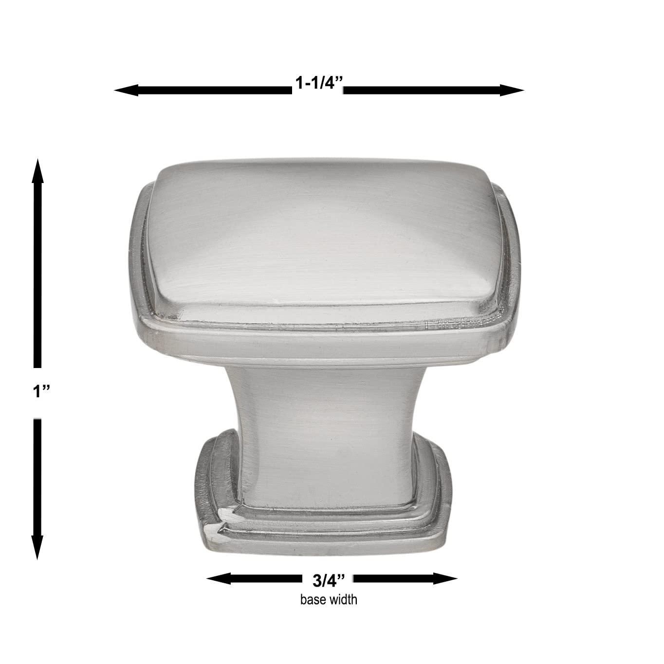 Deco 1 1/4" Length Square Knob Multipack