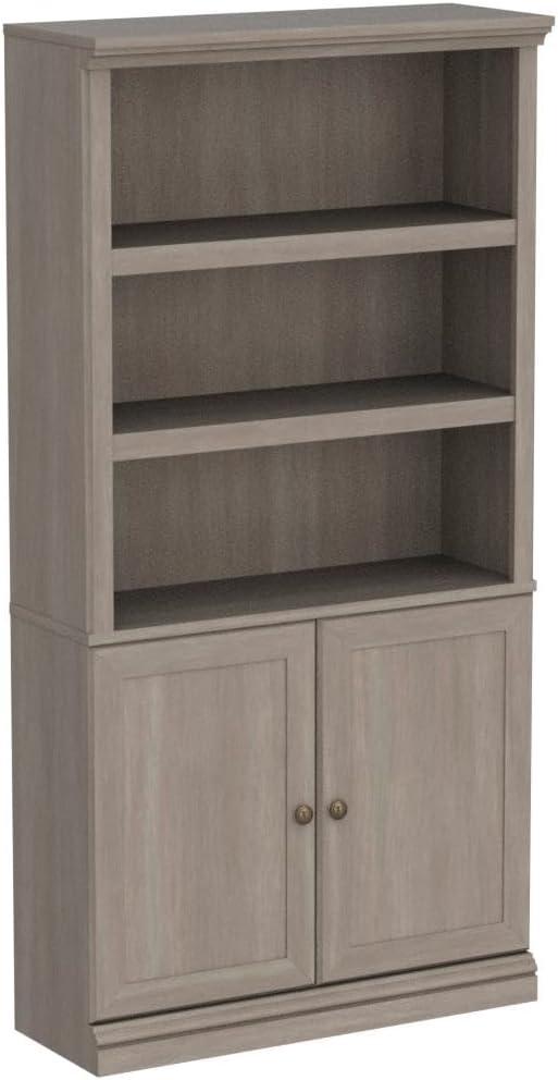 Mystic Oak Adjustable 5-Shelf Bookcase with Doors