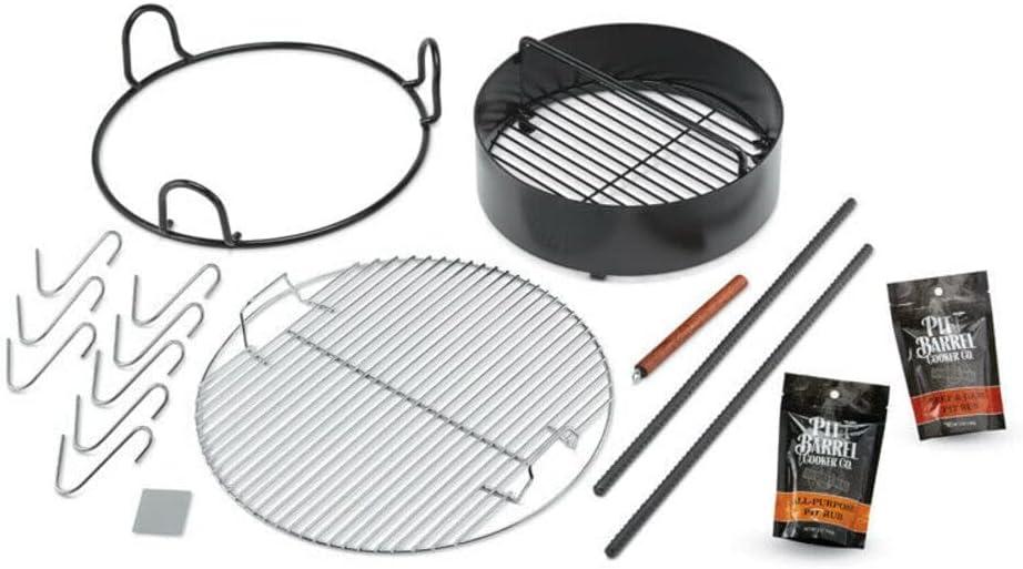 Pit Barrel Cooker Classic Package - 18.5 Inch Drum Smoker | Porcelain Coated Steel BBQ Grill | Includes 8 Hooks, 2 Hanging Rods, Grill Grate and More