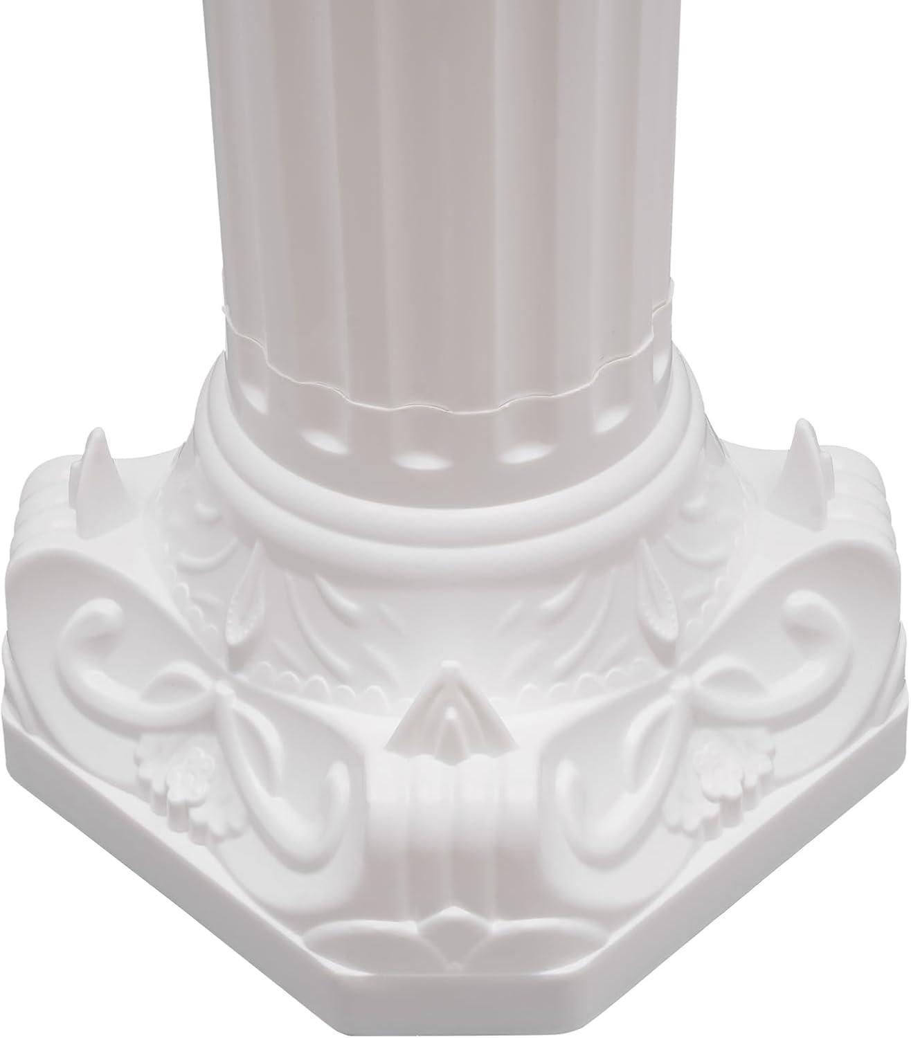 Roman Columns Plastic Wedding Stand Pillar Greek Statue Plant Stand Elegant Event Party Decorative Pedestal Flower Pot Holder Decor (4Pcs, 11.81x35.43 Inch)
