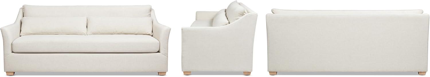 Jennifer Taylor Home Ada Modern Fabric Sofa with Flared Arm in Flax White