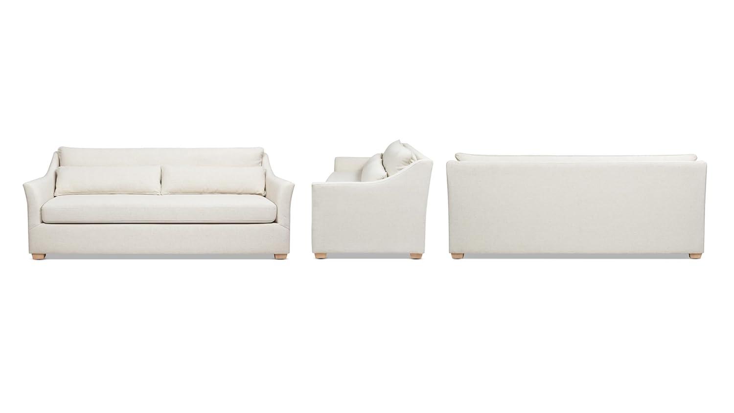 Jennifer Taylor Home Ada Modern Fabric Sofa with Flared Arm in Flax White