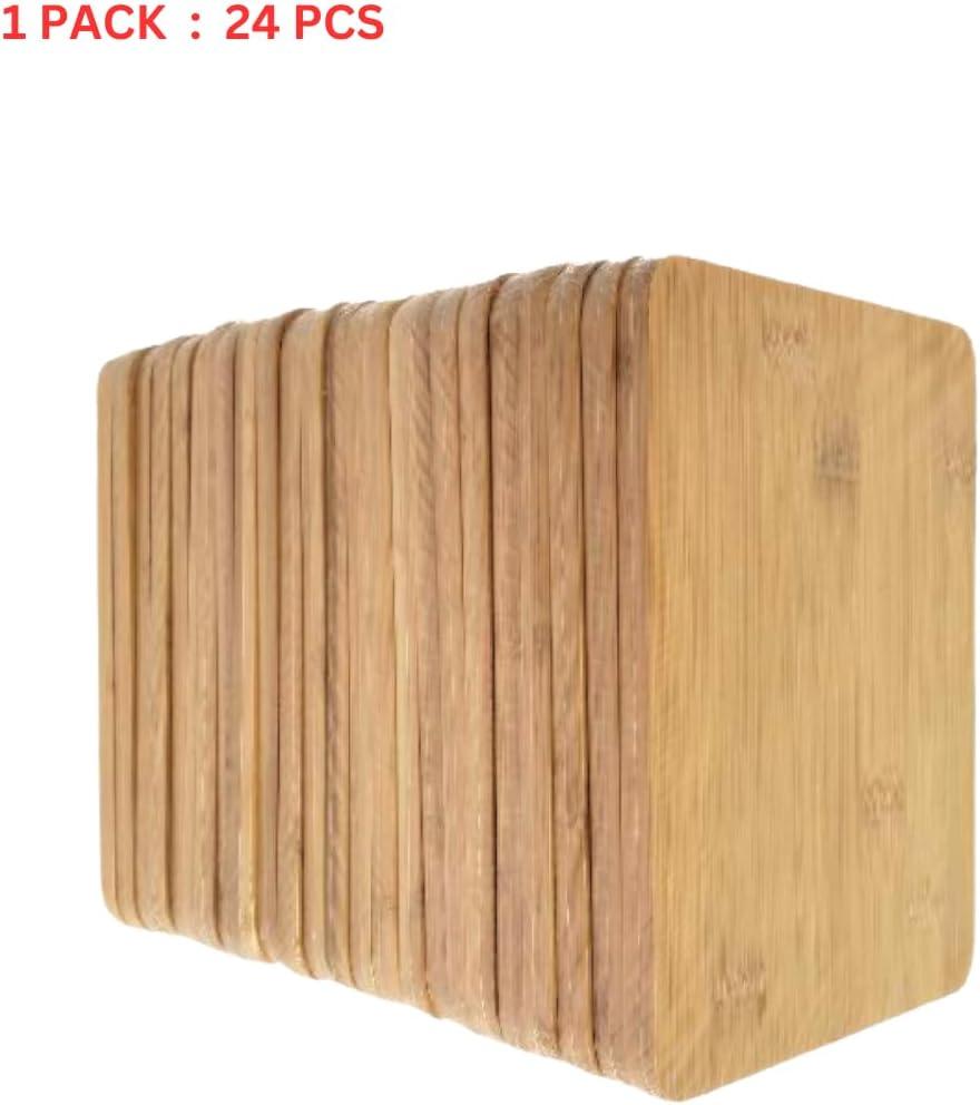 24 Pieces Bulk 8" x 6" Rectangular Plain Bamboo Cutting Board for Customized Engraving Gifts Wholesale Premium Blank Board