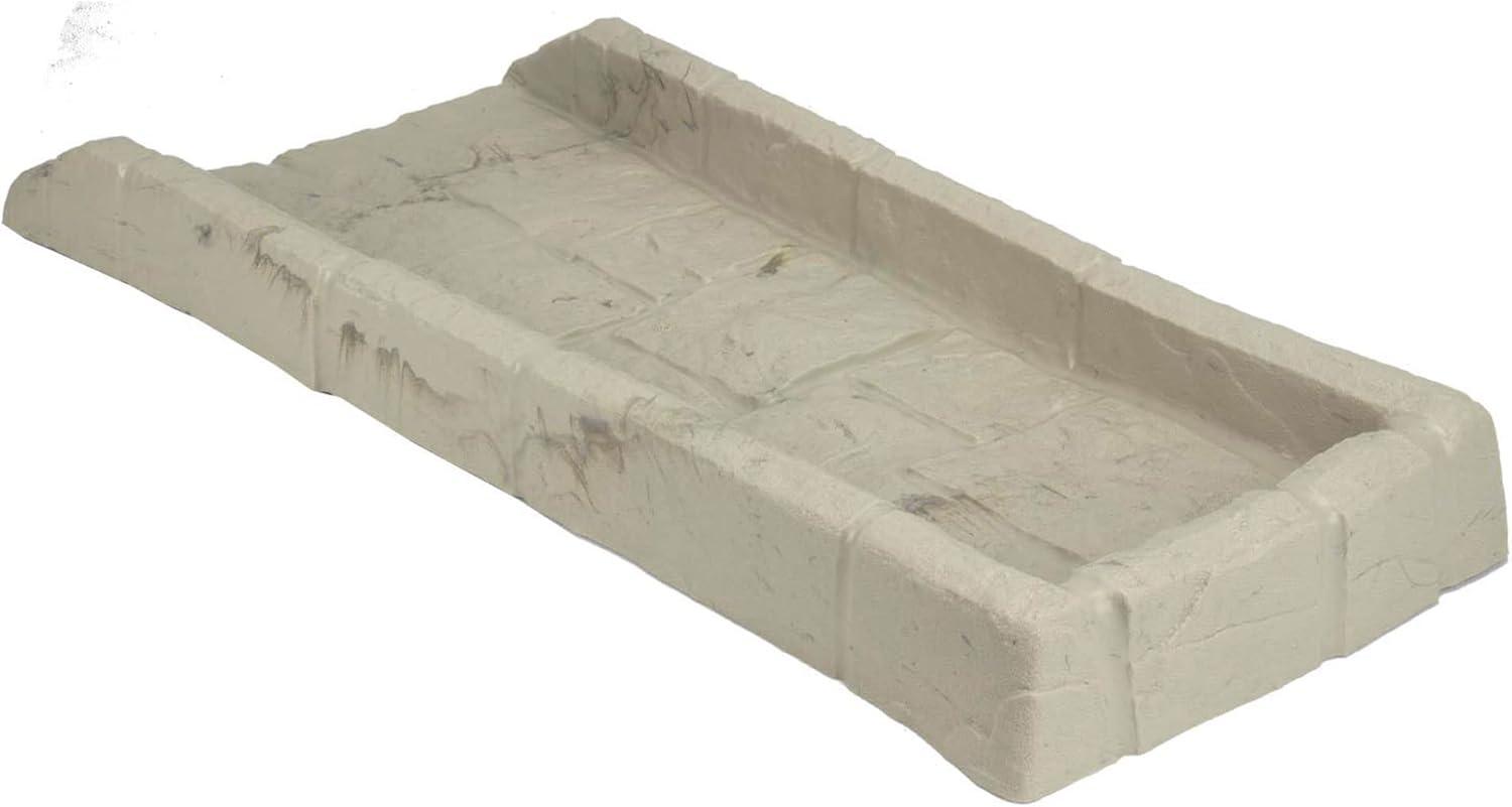 Suncast Durable Decorative Rain Gutter Downspout Erosion Prevention, Water Guard Diverter Catch Basin Tray Splash Block, Light Taupe (6 Pack)