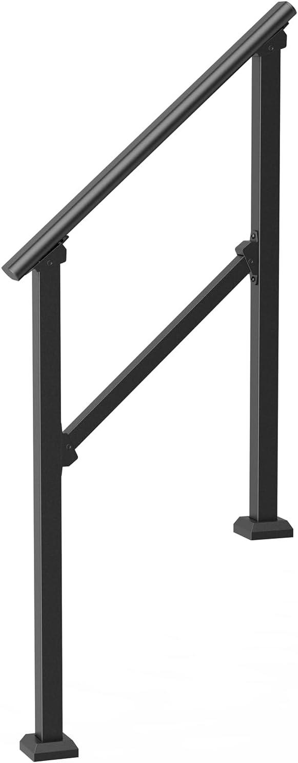 VEVOR 2-3 Handrails for Outdoor for Seniors Porch Deck Black Square Tube Steel
